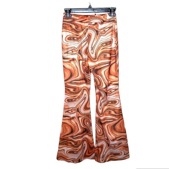 NWT Nasty Gal Recycled Marble Print Flare Pants Sz6 - Picture 5 of 15